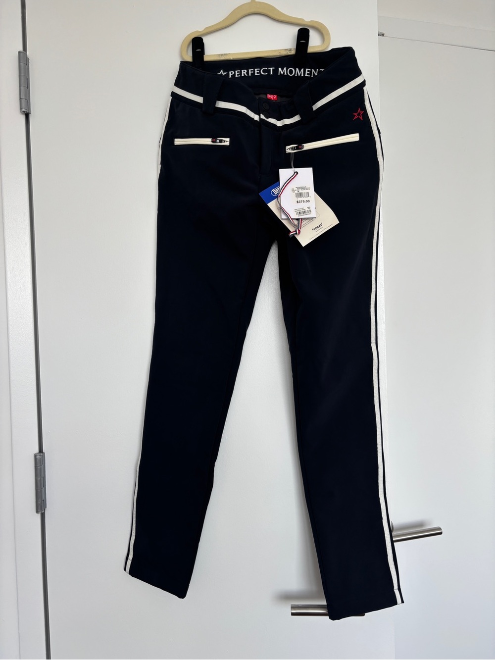 Perfect Moment Navy Ski Slim Pants with White Piping